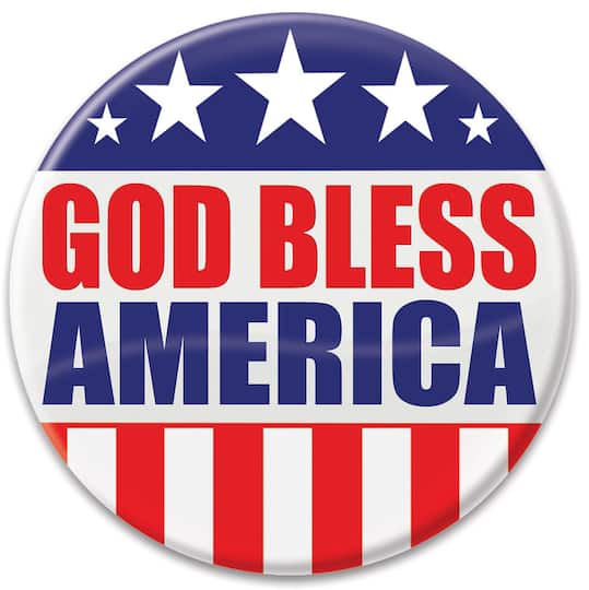 Beistle 2" Red, White & Blue God Bless America Buttons, 6ct.